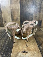 YVES SAINT LAURENT Snakeskin Ankle Strap Heels